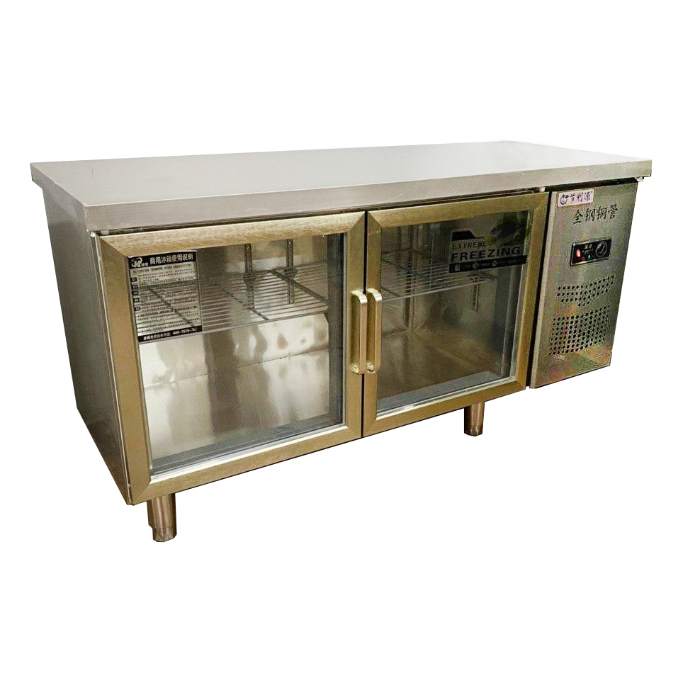 Холодильники - Морозильный стол 120х60 (Холодильная тумба со стеклянными дверцами) HZGZT12-60