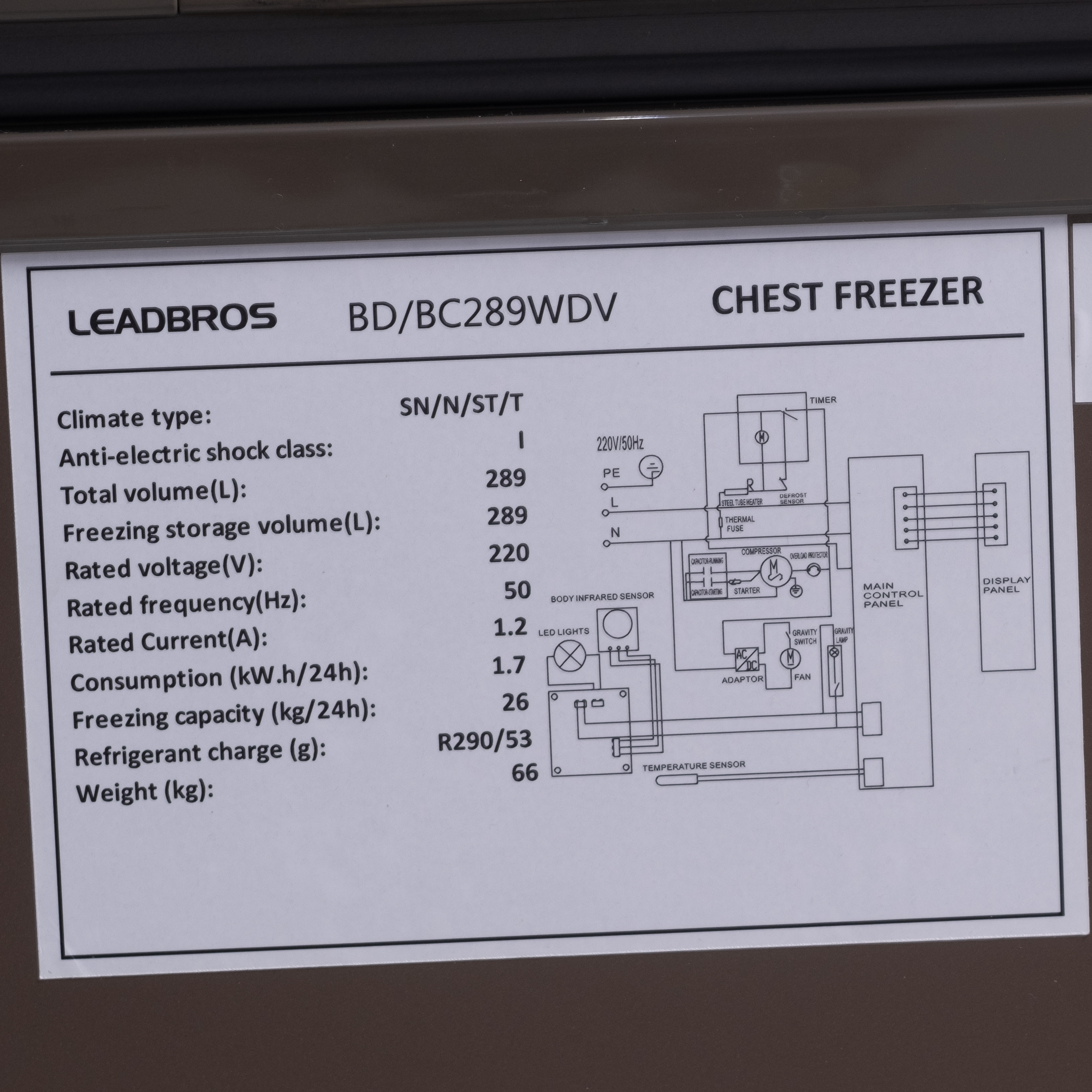 Тепловое оборудование - Морозильный ларь Leadbros J BD/BC 289WDV